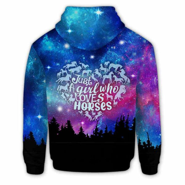 AOPH-U-Ani-GalaHearAnim-Hrse-211103VY10 @ Horse Galactic Heart Animal-Galaxy Just A Girl Who Loves Horse 3D Hoodie