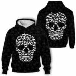 AOPH-U-Ani-BlacSkulAnim-Hrse-211103VY10 @ Horse Black Skull Animal-Horse Skull Pattern Black 3D Hoodie