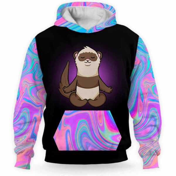 AOPH-U-Ani-What-Fret-211113VA10 @ Ferret Whatever-Ferret Pink Blue Whatever 3D Hoodie