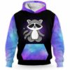 AOPH-U-Ani-What-Rcon-211113VA10 @ Raccoon Whatever-Raccoon Teal Purple Whatever 3D Hoodie