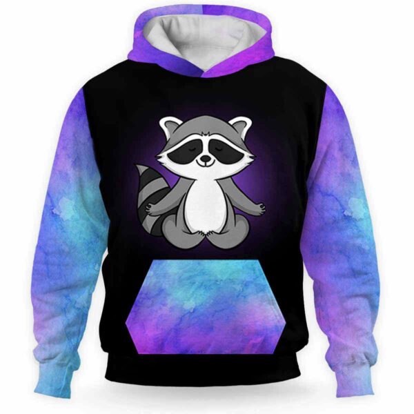 AOPH-U-Ani-What-Rcon-211113VA10 @ Raccoon Whatever-Raccoon Teal Purple Whatever 3D Hoodie