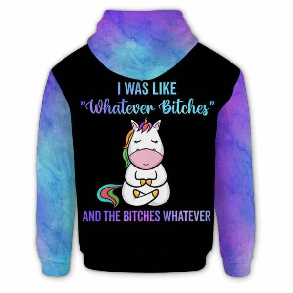 AOPH-U-Ani-What-Uncr-211113VA10 @ Unicorn Whatever-Unicorn Teal Purple Whatever 3D Hoodie