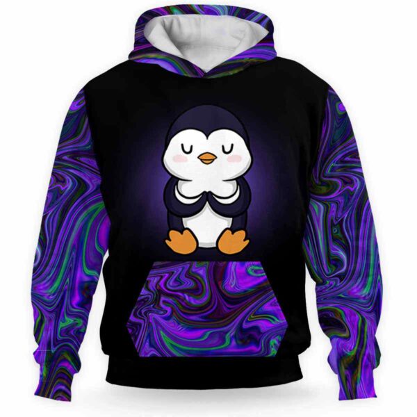 AOPH-U-Ani-What-Pgne-211113VA10 @ Penguin Whatever-Penguin Purple Whatever 3D Hoodie