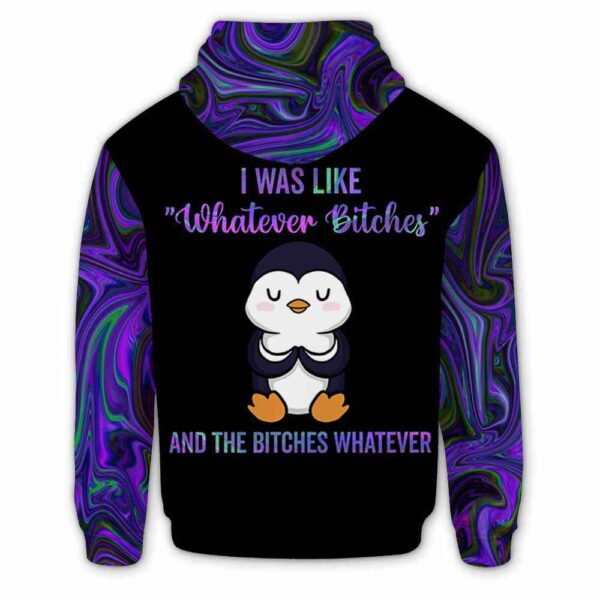 AOPH-U-Ani-What-Pgne-211113VA10 @ Penguin Whatever-Penguin Purple Whatever 3D Hoodie