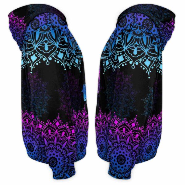 AOPH-U-Ani-AnimMdl-Cow-211116VY10 @ Cow Animal Mandala-Cow Blue Purple Mandala 3D Hoodie