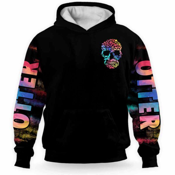 AOPH-U-Ani-ClouSmokSkul-Oter-211108VY10 @ Otter Cloud Smoke Skull-Otter Skull Smoke Cloud 3D Hoodie