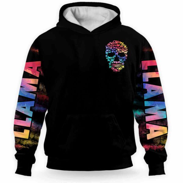 AOPH-U-Ani-ClouSmokSkul-Lama-211108VY10 @ Llama Cloud Smoke Skull-Llama Skull Smoke Cloud 3D Hoodie