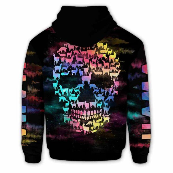 AOPH-U-Ani-ClouSmokSkul-Lama-211108VY10 @ Llama Cloud Smoke Skull-Llama Skull Smoke Cloud 3D Hoodie
