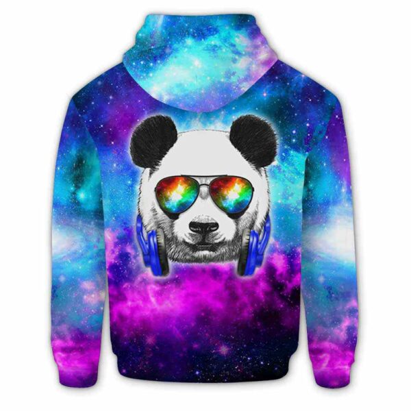 AOPH-U-Ani-GlxyHead-Pnda-211115VY10 @ Panda Galaxy Headphone-Panda Blue Purple Galaxy Headphone 3D Hoodie