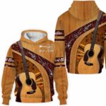 AOPH-U-Hobb-WoodBack-Guit-211116NA10 @ Guitar Wooden Backgroun-Guitar Wood Custom Name 3D Hoodie