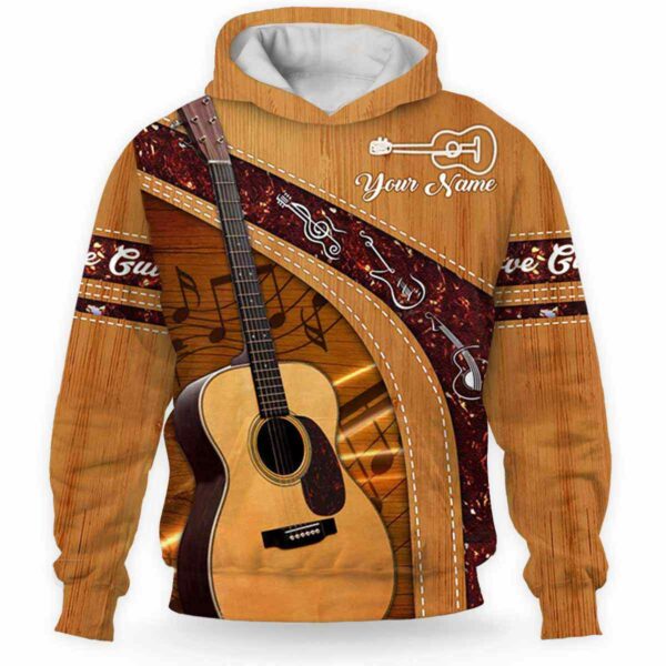 AOPH-U-Hobb-WoodBack-Guit-211116NA10 @ Guitar Wooden Backgroun-Guitar Wood Custom Name 3D Hoodie