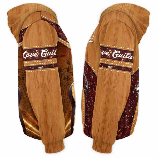 AOPH-U-Hobb-WoodBack-Guit-211116NA10 @ Guitar Wooden Backgroun-Guitar Wood Custom Name 3D Hoodie