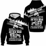 AOPH-U-Hobb-NeveUnde-Drum-211118VY10 @ Drum Never Underestimate-Drum Never Underestimate Old Man Custom Name 3D Hoodie