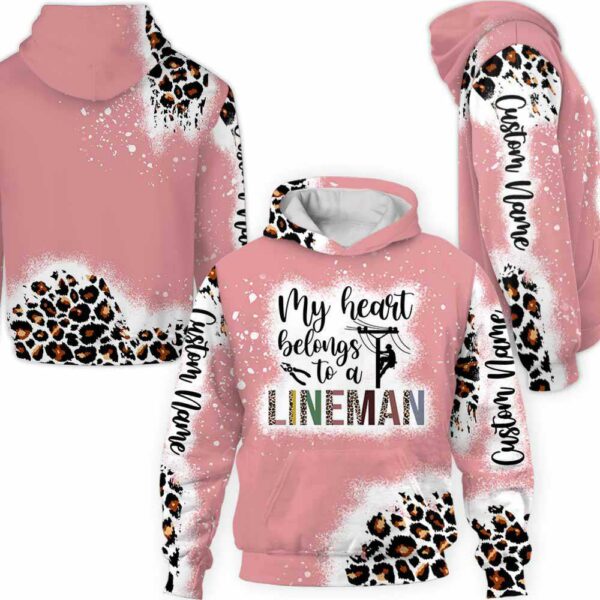 AOPH-U-Job-LeopTxt-Lman-211122VY10 @ Lineman Leopard Text-Lineman Leopard My Heart Belongs 3D Hoodie