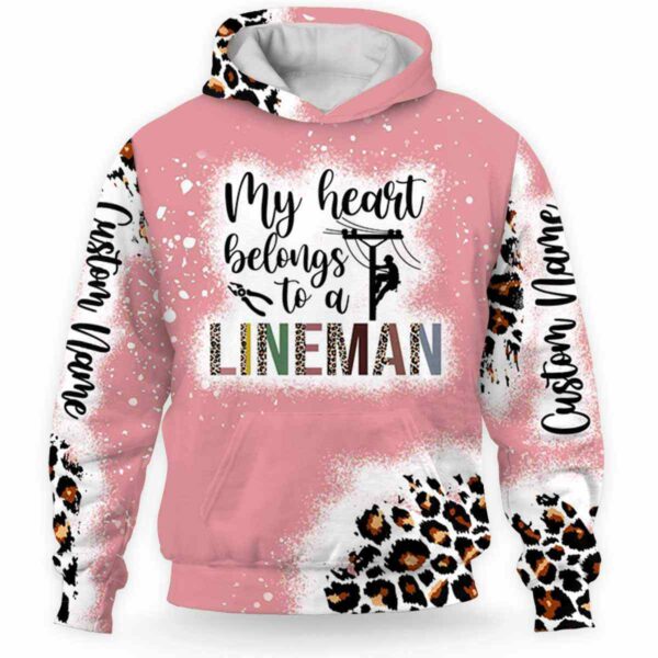 AOPH-U-Job-LeopTxt-Lman-211122VY10 @ Lineman Leopard Text-Lineman Leopard My Heart Belongs 3D Hoodie