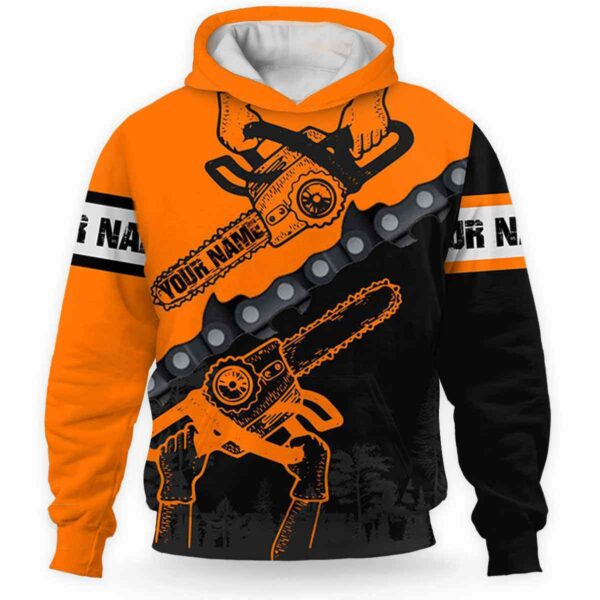 AOPH-U-Job-ChaiChaiCopy-Arb-211122NA10 @ Arborist Chainsaw Chain copy-Arborist Orange Chainsaw Custom Name 3D Hoodie