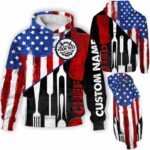 AOPH-U-Job-AmerTool-Cef-211124NA10 @ Chef American Tools-Chef Usa American Flag Tools Custom Name 3D Hoodie