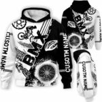 AOPH-U-Hobb-HalfBlacWhitTire-Bmx-211123VY10 @ Bmx Half Black White Tire-Bmx Black White Tire Custom Name 3D Hoodie