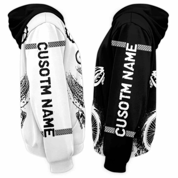AOPH-U-Hobb-HalfBlacWhitTire-Bmx-211123VY10 @ Bmx Half Black White Tire-Bmx Black White Tire Custom Name 3D Hoodie