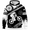 AOPH-U-Hobb-BlacWhitIcon-Bmx-211123VY10 @ Bmx Black White Icon-Bmx Black White Custom Name 3D Hoodie