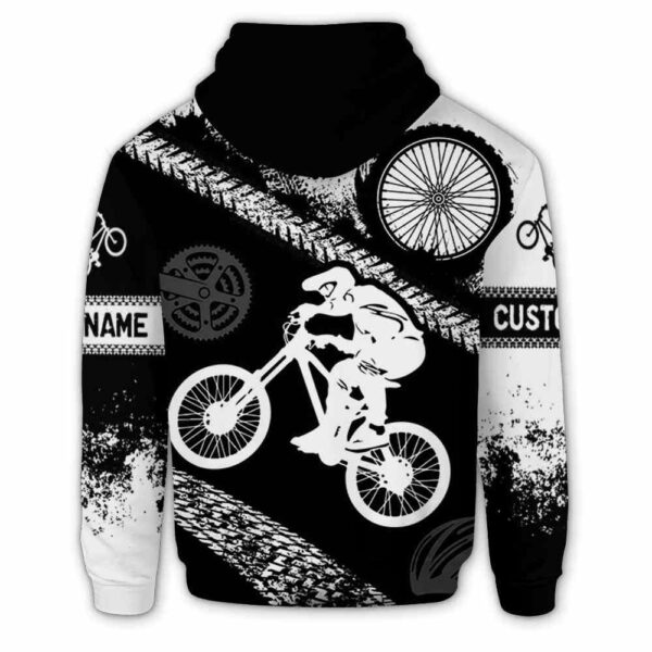 AOPH-U-Hobb-BlacWhitIcon-Bmx-211123VY10 @ Bmx Black White Icon-Bmx Black White Custom Name 3D Hoodie