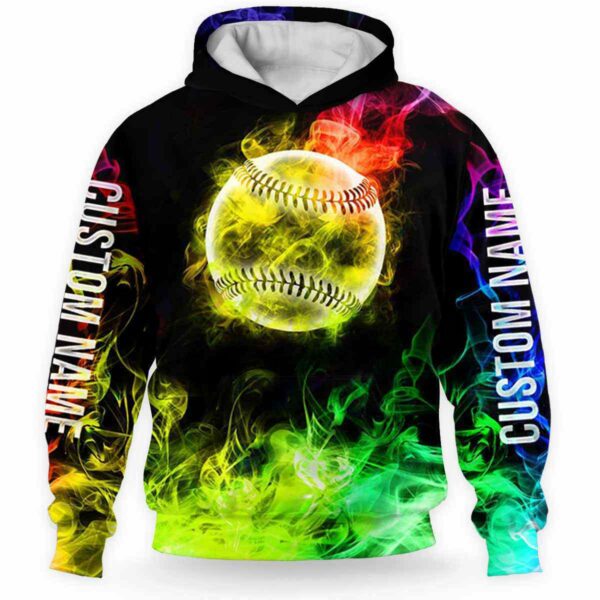 AOPH-U-Hobb-SmokBall-Sbal-211126VY10 @ Softball Smoke Ball-Softball Colorful Smoke Custom Name 3D Hoodie