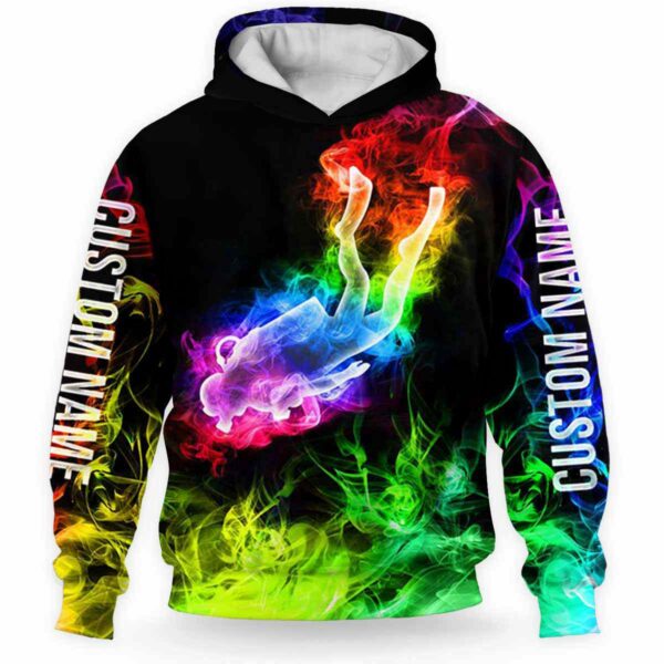 AOPH-U-Hobb-SmokMan-Sdiv-211126VY10 @ Diving Smoke Man-Scuba Diver Colorful Smoke Custom Name 3D Hoodie