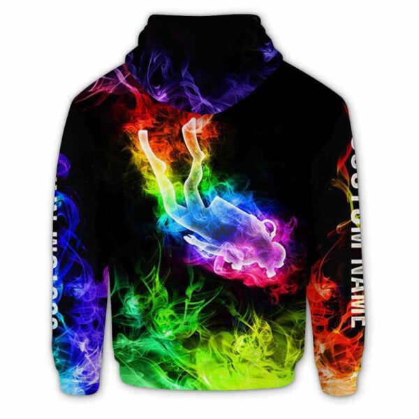 AOPH-U-Hobb-SmokMan-Sdiv-211126VY10 @ Diving Smoke Man-Scuba Diver Colorful Smoke Custom Name 3D Hoodie