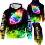 AOPH-U-Hobb-SmokBall-Fbal-211126VY10 @ Football Smoke Ball-Football Colorful Smoke Custom Name 3D Hoodie