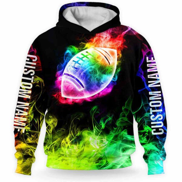 AOPH-U-Hobb-SmokBall-Fbal-211126VY10 @ Football Smoke Ball-Football Colorful Smoke Custom Name 3D Hoodie