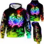 AOPH-U-Age-SmokZodi-Ccr-211126VY10 @ Cancer Smoke Zodiac-Cancer Zodiac Smoke Custom Name 3D Hoodie