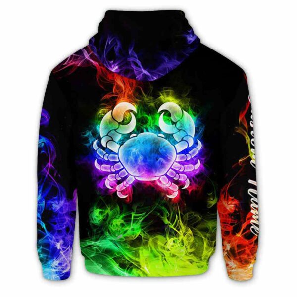 AOPH-U-Age-SmokZodi-Ccr-211126VY10 @ Cancer Smoke Zodiac-Cancer Zodiac Smoke Custom Name 3D Hoodie
