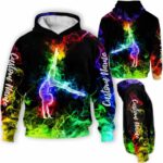 AOPH-W-Hobb-Smok-Gymn-211126VY10 @ Gymnastics Smoke Girl-Gymnastics Colorful Smoke Custom Name 3D Hoodie