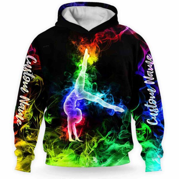 AOPH-W-Hobb-Smok-Gymn-211126VY10 @ Gymnastics Smoke Girl-Gymnastics Colorful Smoke Custom Name 3D Hoodie