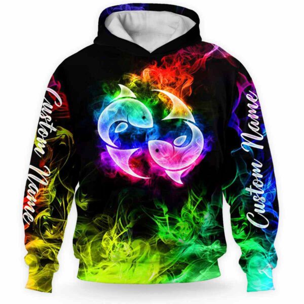 AOPH-U-Age-SmokZodi-Psc-211126VY10 @ Pisces Smoke Zodiac-Pisces Smoke Zodiac Custom Name 3D Hoodie