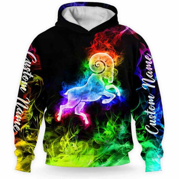 AOPH-U-Age-SmokZodi-Ari-211126VY10 @ Aries Smoke Zodiac-Aries Smoke Zodiac Custom Name 3D Hoodie