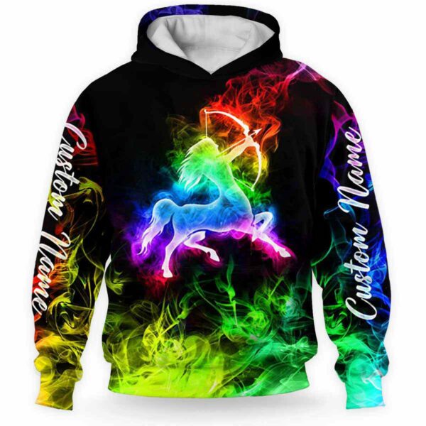 AOPH-U-Age-SmokZodi-Sag-211126VY10 @ Sagittarius Smoke Zodiac-Sagittarius Smoke Zodiac Custom Name 3D Hoodie