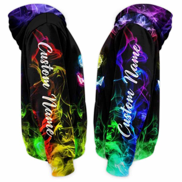 AOPH-U-Hobb-SmokLead-Cldr-211126VY10 @ Cheerleader Smoke Leader-Cheerleader Colorful Smoke Custom Name 3D Hoodie