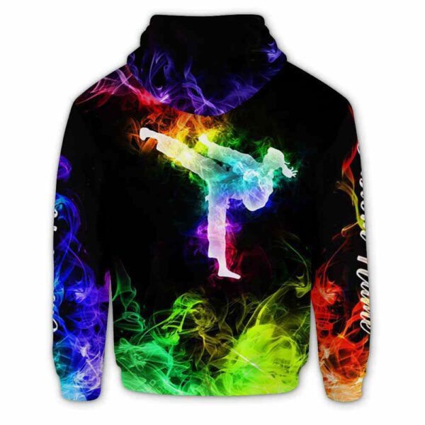 AOPH-W-Hobb-Smok-Twdo-211126VY10 @ Taekwondo Smoke Girl-Taekwondo Colorful Smoke Custom Name 3D Hoodie