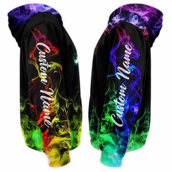 AOPH-W-Hobb-Smok-Twdo-211126VY10 @ Taekwondo Smoke Girl-Taekwondo Colorful Smoke Custom Name 3D Hoodie