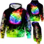 AOPH-U-Hobb-SmokBall-Bball-211126VY10 @ Baseball Smoke Ball-Baseball Colorful Smoke Custom Name 3D Hoodie