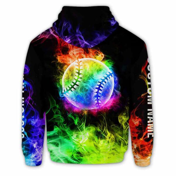 AOPH-U-Hobb-SmokBall-Bball-211126VY10 @ Baseball Smoke Ball-Baseball Colorful Smoke Custom Name 3D Hoodie