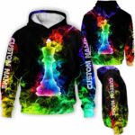 AOPH-U-Hobb-SmokKing-Css-211126VY10 @ Chess Smoke King-Chess Colorful Smoke Custom Name 3D Hoodie