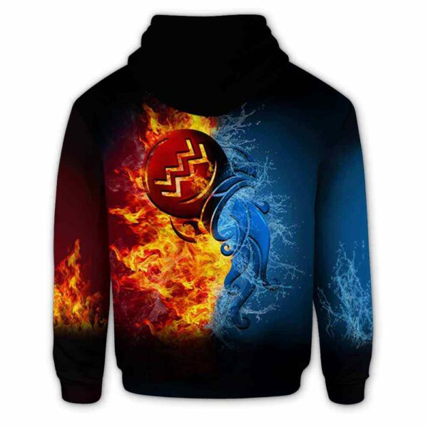 AOPH-U-Age-FireWateZodi-Aqr-211129VY10 @ Aquarius Fire Water Zodiac-Aquarius Fire And Water Zodiac 3D Hoodie