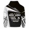 AOPH-U-Hobb-HowToPlay-Dgof-211125NA10 @ Disc Golf How To Play-Disc Golf Black White How To Play 3D Hoodie