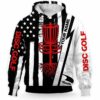 AOPH-U-Hobb-UsFlag-Dgof-211125NA10 @ Disc Golf US Flag-Disc Golf Black White Usa Flag Custom Name 3D Hoodie