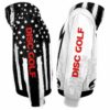 AOPH-U-Hobb-UsFlag-Dgof-211125NA10 @ Disc Golf US Flag-Disc Golf Black White Usa Flag Custom Name 3D Hoodie