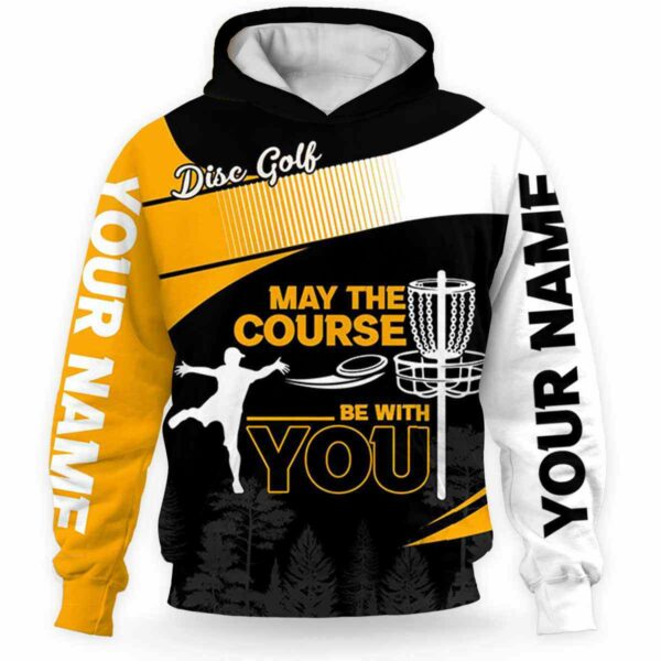 AOPH-U-Hobb-TheCourBeWithYou-Dgof-211125NA10 @ Disc Golf The Course Be With You-Disc Golf Course Be With You Custom Name 3D Hoodie