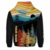 AOPH-U-Hobb-RetrDawnThro-Dgof-211125NA10 @ Disc Golf Retro Dawn Throw-Disc Golf Retro Dawn Custom Name 3D Hoodie