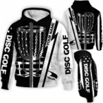 AOPH-U-Hobb-UsFlagBlacAndWhit-Dgof-211125NA10 @ Disc Golf US Flag Black And White-Disc Golf Red Black White Usa Flag Custom Name 3D Hoodie